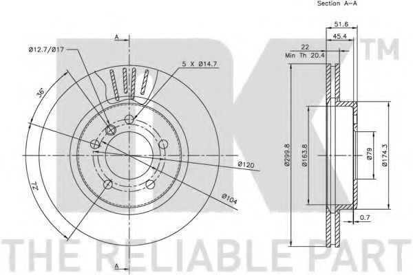 Тормозной диск NK 201540