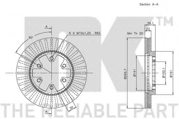 Тормозной диск NK 202234