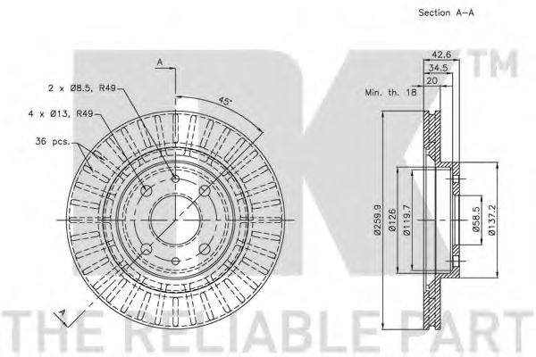 Тормозной диск NK 202342