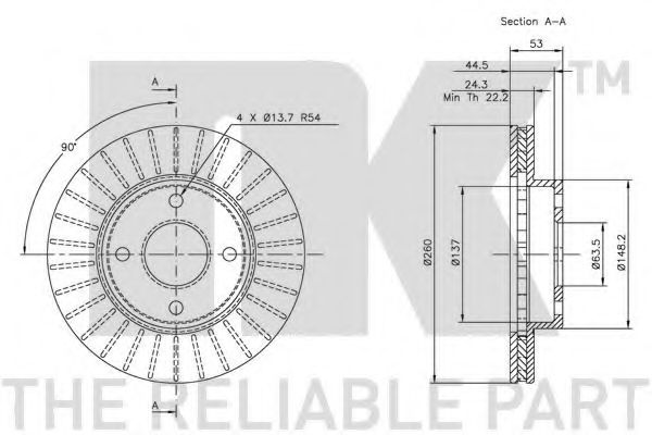 Тормозной диск NK 202537