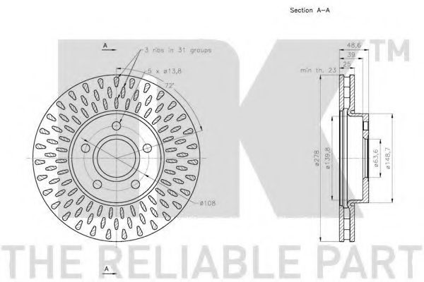 Тормозной диск NK 202582