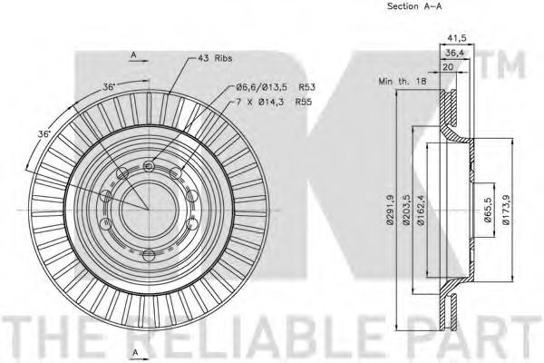 Тормозной диск NK 203650