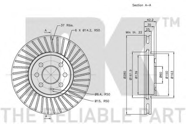 Тормозной диск NK 203652