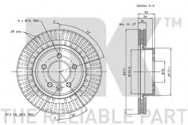 Тормозной диск NK 204026