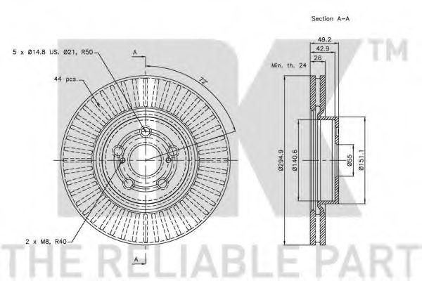 Тормозной диск NK 204591