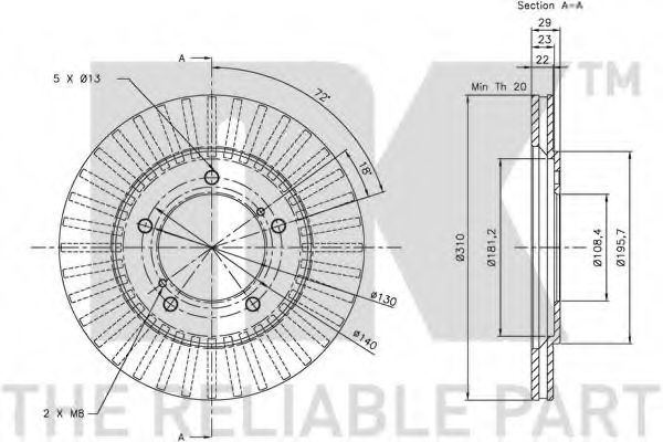 Тормозной диск NK 205210