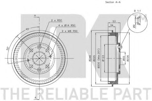 Тормозной барабан NK 253206