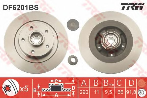 Тормозной диск TRW DF6201BS