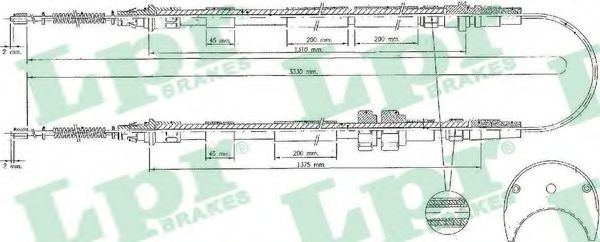 Трос, стояночная тормозная система LPR C0234B