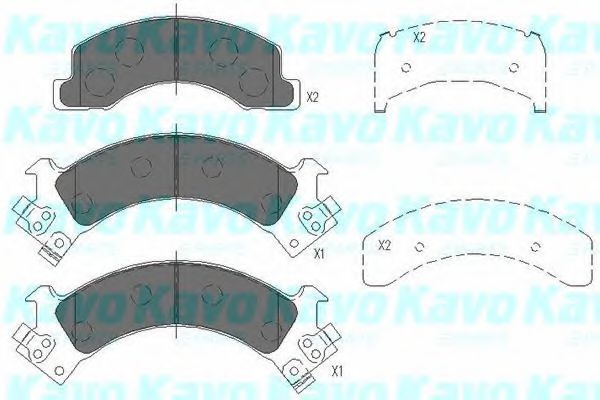 Комплект тормозных колодок, дисковый тормоз KAVO PARTS KBP-3516