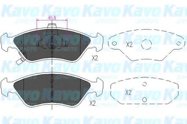 Комплект тормозных колодок, дисковый тормоз KAVO PARTS KBP-4009