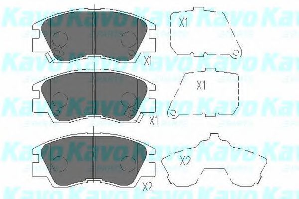 Комплект тормозных колодок, дисковый тормоз KAVO PARTS KBP-5501