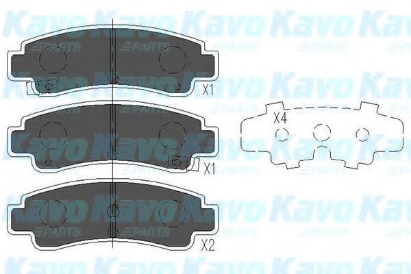 Комплект тормозных колодок, дисковый тормоз KAVO PARTS KBP-6543