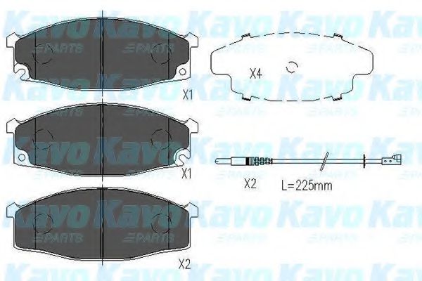 Комплект тормозных колодок, дисковый тормоз KAVO PARTS KBP-6551