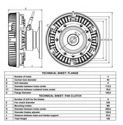 Сцепление, вентилятор радиатора NRF 49026