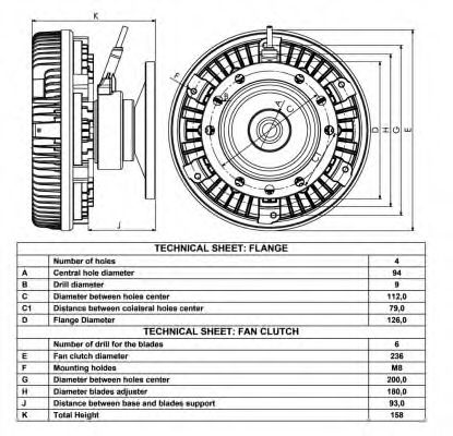 Сцепление, вентилятор радиатора NRF 49034