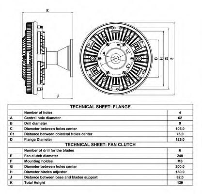 Сцепление, вентилятор радиатора NRF 49044
