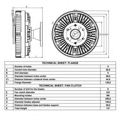 Сцепление, вентилятор радиатора NRF 49057