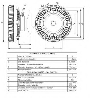 Сцепление, вентилятор радиатора NRF 49070