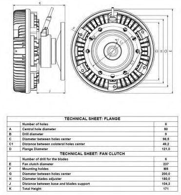 Сцепление, вентилятор радиатора NRF 49123