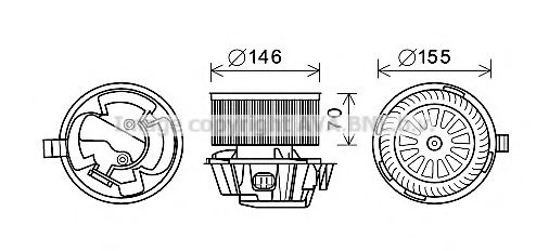 Электродвигатель, вентиляция салона AVA QUALITY COOLING DN8384
