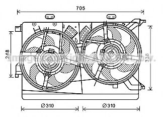 Вентилятор, охлаждение двигателя AVA QUALITY COOLING FT7608