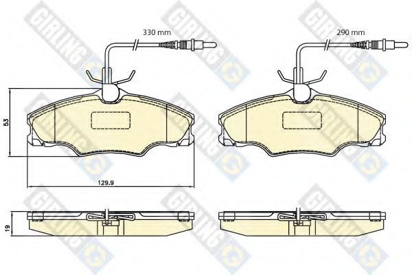 Комплект тормозных колодок, дисковый тормоз GIRLING 6120641