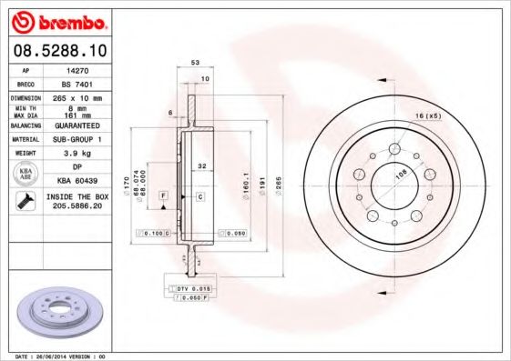 Тормозной диск BRECO BS 7401