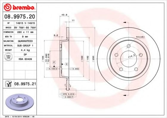 Тормозной диск BRECO BS 7691