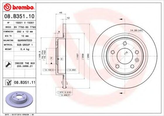 Тормозной диск BRECO BS 7793