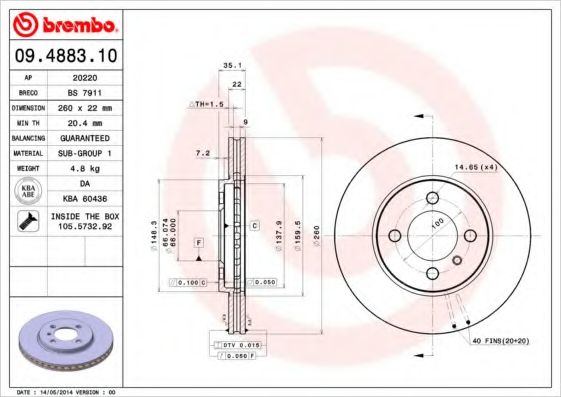 Тормозной диск BRECO BS 7911