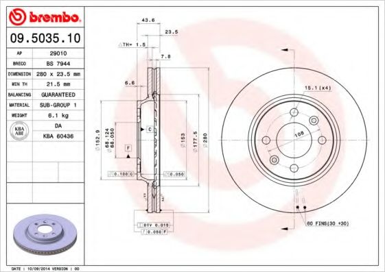 Тормозной диск BRECO BS 7944