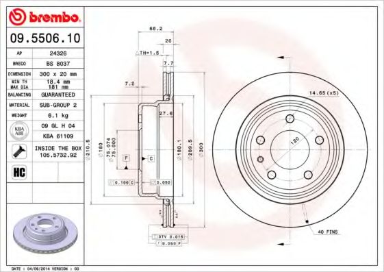 Тормозной диск BRECO BS 8037