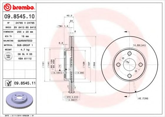 Тормозной диск BRECO BS 8412
