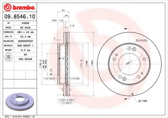 Тормозной диск BRECO BS 8435