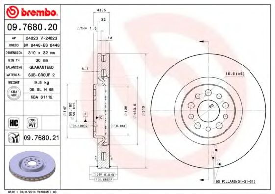 Тормозной диск BRECO BS 8448