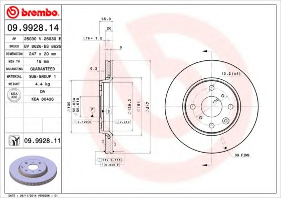 Тормозной диск BRECO BS 8626