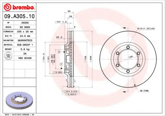 Тормозной диск BRECO BS 8685