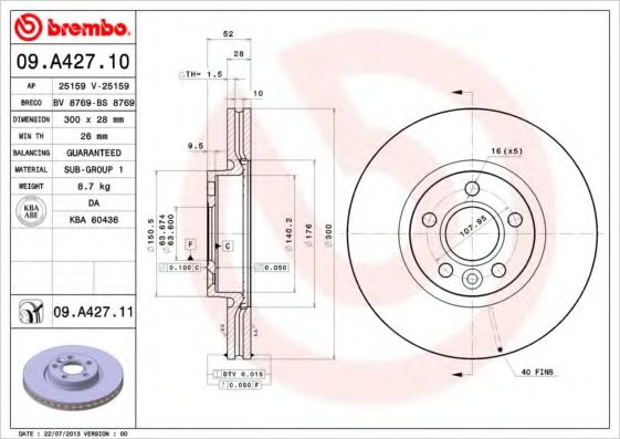 Тормозной диск BRECO BS 8769