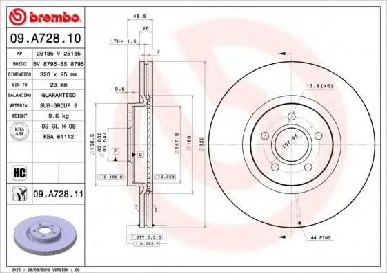Тормозной диск BRECO BS 8795