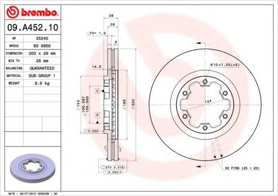 Тормозной диск BRECO BS 8850