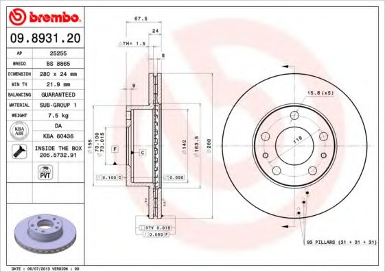 Тормозной диск BRECO BS 8865