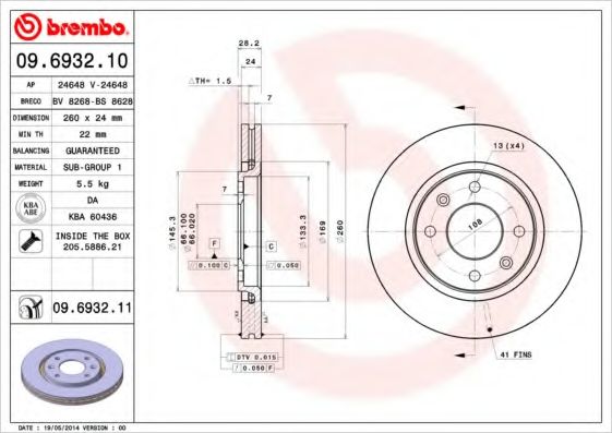 Тормозной диск BRECO BV 8268