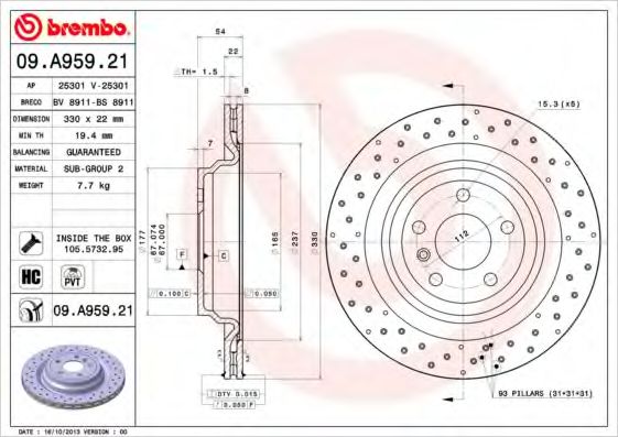 Тормозной диск BRECO BV 8911