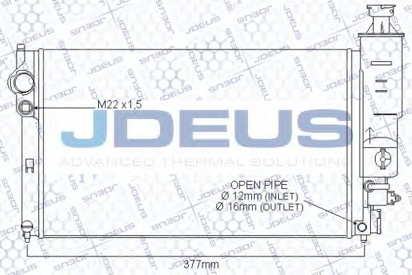 Радиатор, охлаждение двигателя JDEUS 021E19
