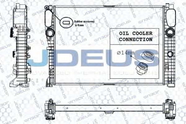 Радиатор, охлаждение двигателя JDEUS RA0170970