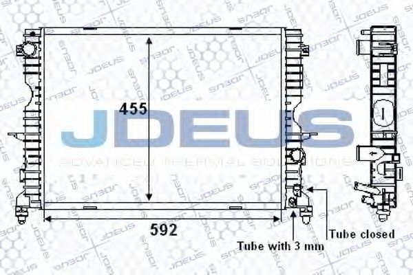 Радиатор, охлаждение двигателя JDEUS 002M20