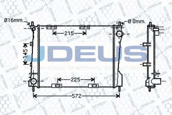 Радиатор, охлаждение двигателя JDEUS 023M80