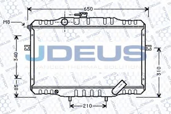 Радиатор, охлаждение двигателя JDEUS 054M70
