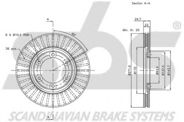 Тормозной диск EURODEAL AUTOPARTS 763